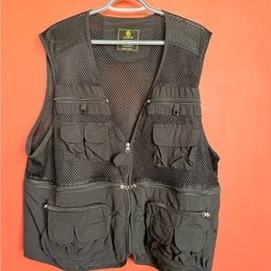 Black Mesh Multi-Pocket Utility Vest